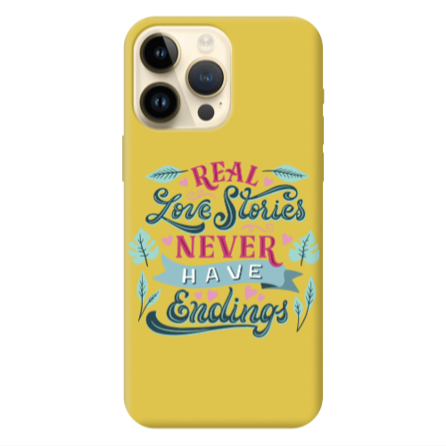 Apple iPhone 13 Pro Max Love Stories Yellow Colored Silicone TPU Θήκη
