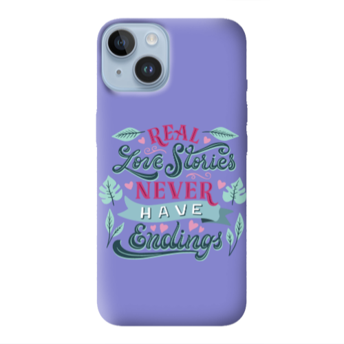 Apple iPhone 14 Plus Love Stories Purple Colored Silicone TPU Θήκη