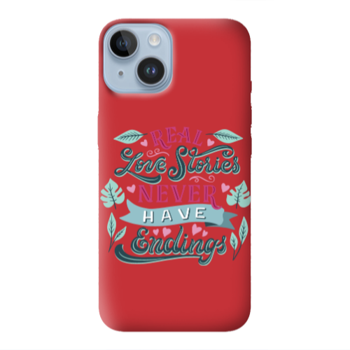 Apple iPhone 14 Plus Love Stories Red Colored Silicone TPU Θήκη
