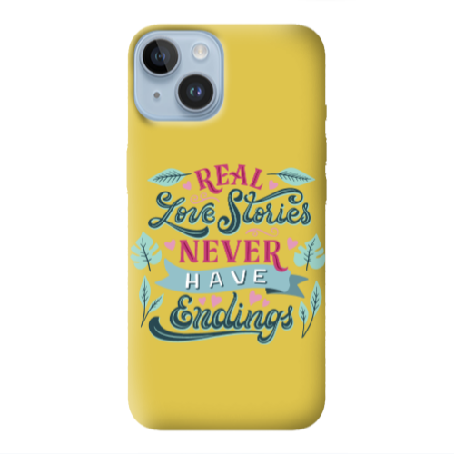 Apple iPhone 14 Plus Love Stories Yellow Colored Silicone TPU Θήκη