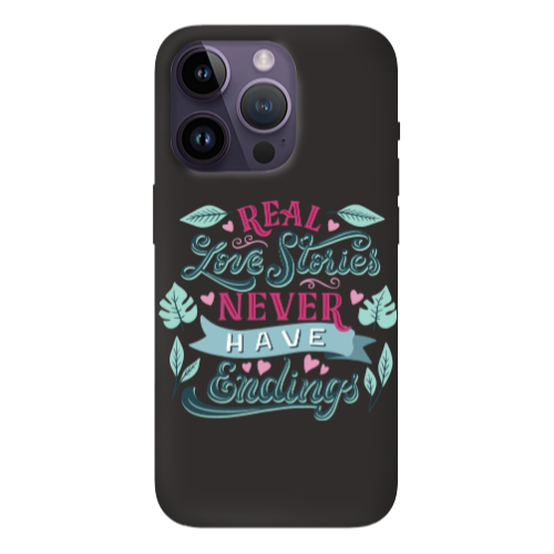 Apple iPhone 14 Pro  Love Stories Black Colored Silicone TPU Θήκη