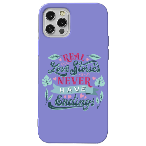 Apple iPhone 13 Pro Love Stories Purple Colored Silicone TPU Θήκη