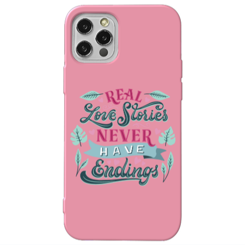 Apple iPhone 13 Pro Love Stories Pink Colored Silicone TPU Θήκη