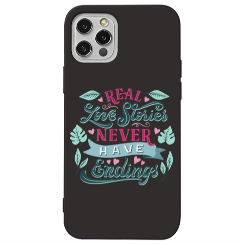 Apple iPhone 13 Pro Love Stories Black Colored Silicone TPU Θήκη