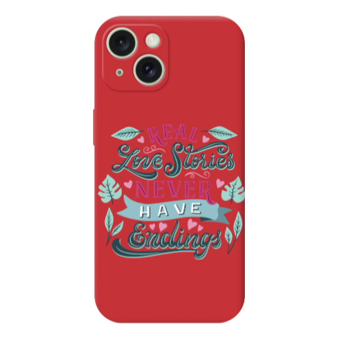 Apple iPhone 15 Love Stories Red Colored Silicone TPU Θήκη