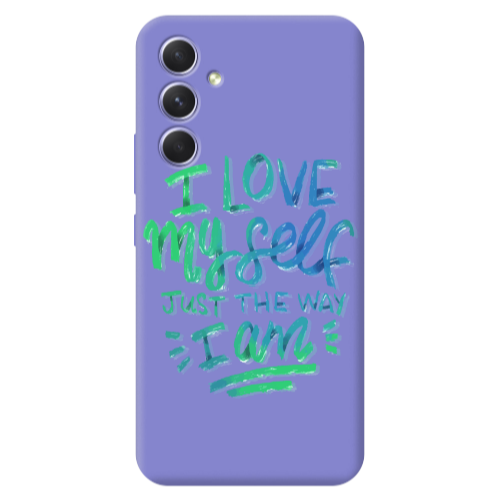 Samsung A56 I Love My self Purple Colored Silicone TPU Θήκη