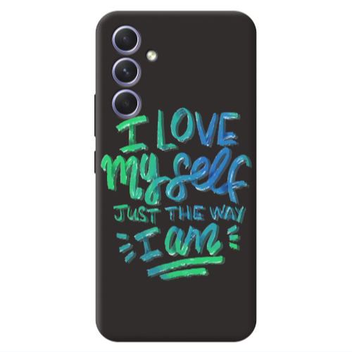 Samsung A56 I Love My self Black Colored Silicone TPU Θήκη