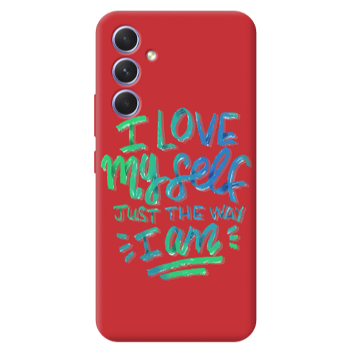 Samsung A56 I Love My self Red Colored Silicone TPU Θήκη