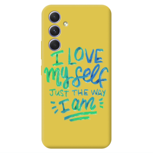 Samsung A56 I Love My self Yellow Colored Silicone TPU Θήκη