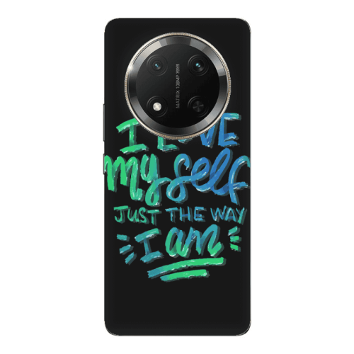 Honor Magic 7 Lite I Love My self Black Colored Silicone TPU Θήκη