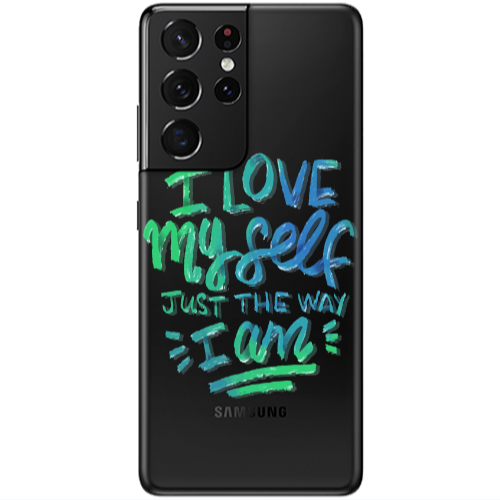 Samsung S21 Ultra I Love My self Transparent Silicone TPU Θήκη