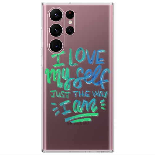 Samsung S22 Ultra I Love My self Transparent Silicone TPU Θήκη
