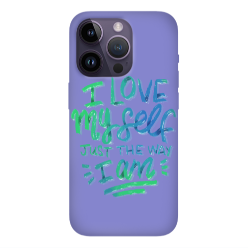 Apple iPhone 14 Pro  I Love My self Purple Colored Silicone TPU Θήκη