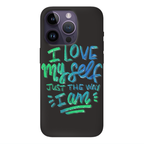 Apple iPhone 14 Pro  I Love My self Black Colored Silicone TPU Θήκη