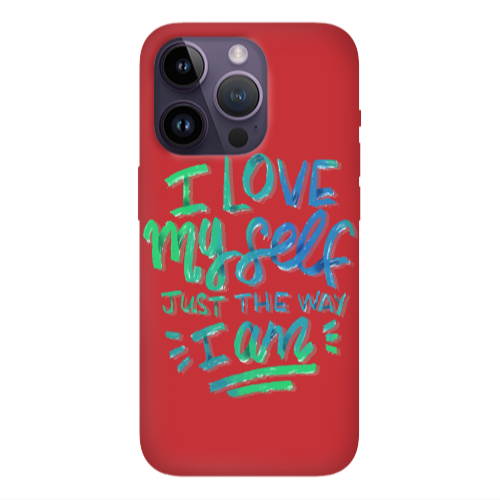 Apple iPhone 14 Pro  I Love My self Red Colored Silicone TPU Θήκη
