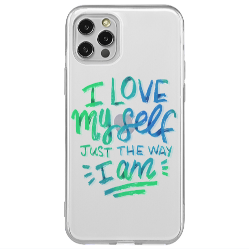 Apple iPhone 12 Pro I Love My self Transparent Silicone TPU Θήκη
