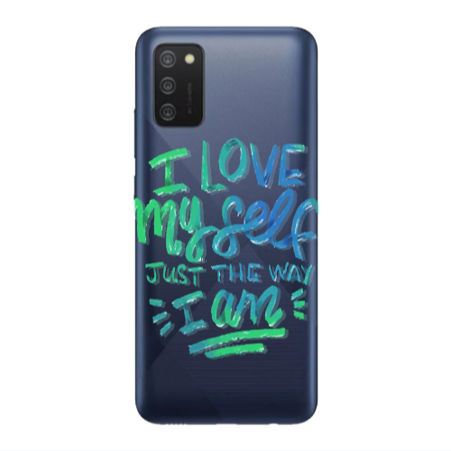 Samsung A03S I Love My self Transparent Silicone TPU Θήκη