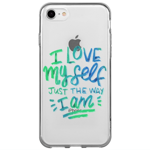 Apple iPhone SE 2020 I Love My self Transparent Silicone TPU Θήκη