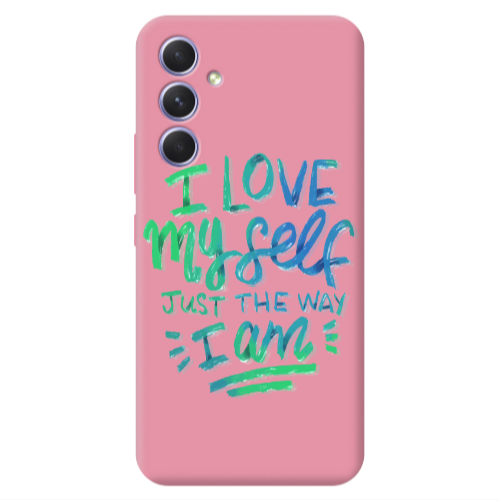 Samsung A54 I Love My self Pink Colored Silicone TPU Θήκη