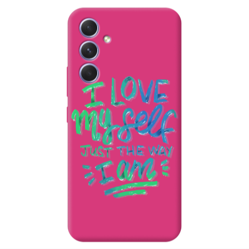 Samsung A54 I Love My self Fuchsia Colored Silicone TPU Θήκη
