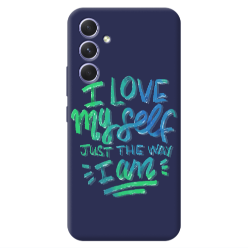 Samsung A54 I Love My self Dark blue Colored Silicone TPU Θήκη
