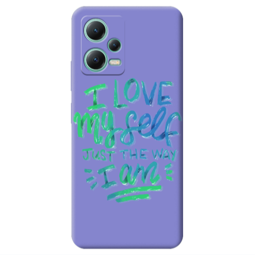 Xiaomi Redmi Note 12 Pro 5G I Love My self Purple Colored Silicone TPU Θήκη