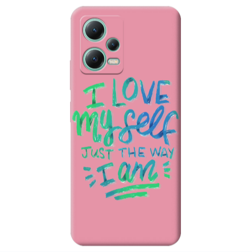 Xiaomi Redmi Note 12 Pro 5G I Love My self Pink Colored Silicone TPU Θήκη