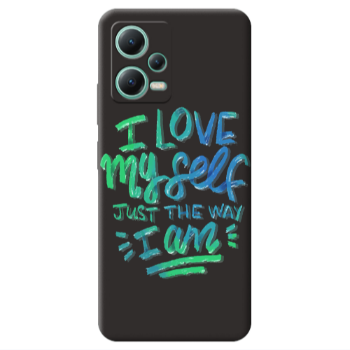 Xiaomi Redmi Note 12 Pro 5G I Love My self Black Colored Silicone TPU Θήκη
