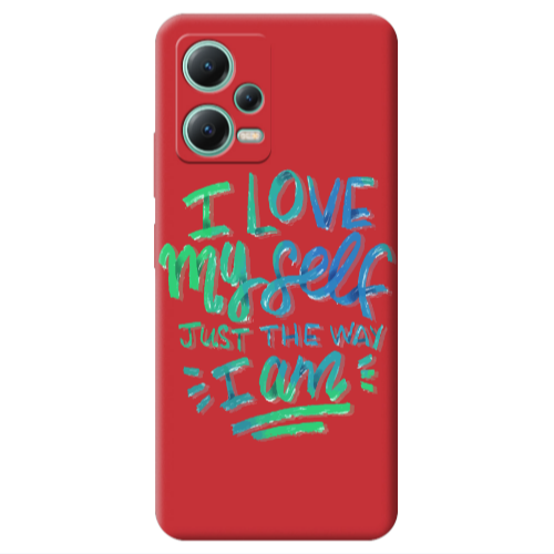 Xiaomi Redmi Note 12 Pro 5G I Love My self Red Colored Silicone TPU Θήκη