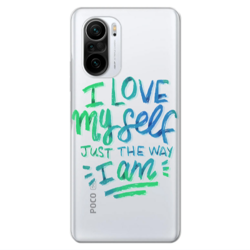 Xiaomi Poco F3 I Love My self Transparent Silicone TPU Θήκη