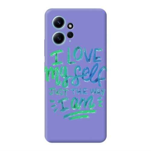 Xiaomi Redmi Note 12 4G I Love My self Purple Colored Silicone TPU Θήκη