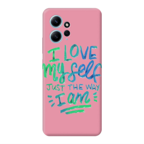 Xiaomi Redmi Note 12 4G I Love My self Pink Colored Silicone TPU Θήκη