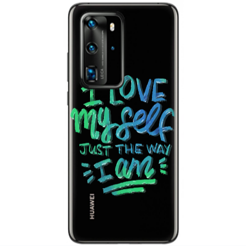 Huawei P40 Pro I Love My self Transparent Silicone TPU Θήκη