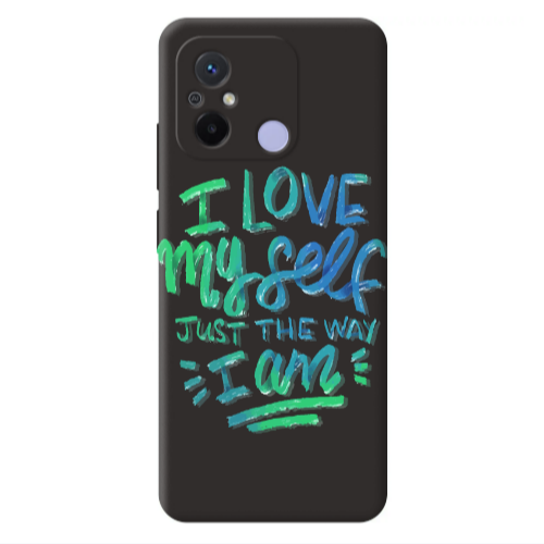 Xiaomi Redmi 12C I Love My self Black Colored Silicone TPU Θήκη