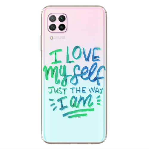 Huawei P40 Lite I Love My self Transparent Silicone TPU Θήκη
