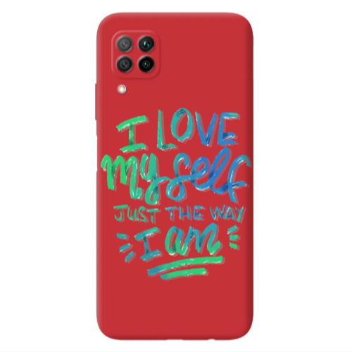 Huawei P40 Lite I Love My self Red Colored Silicone TPU Θήκη