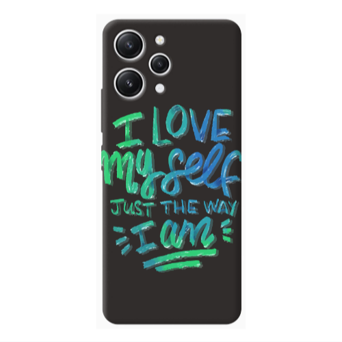 Xiaomi Redmi 12 I Love My self Black Colored Silicone TPU Θήκη