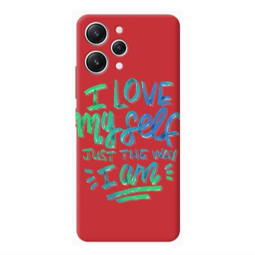 Xiaomi Redmi 12 I Love My self Red Colored Silicone TPU Θήκη