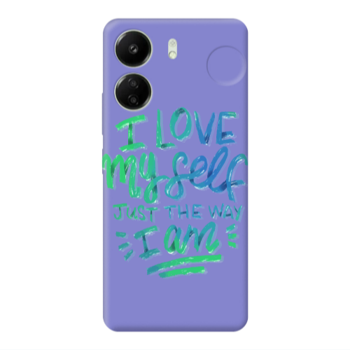 Xiaomi Redmi 13C I Love My self Purple Colored Silicone TPU Θήκη