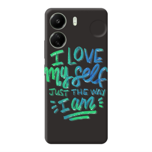Xiaomi Redmi 13C I Love My self Black Colored Silicone TPU Θήκη
