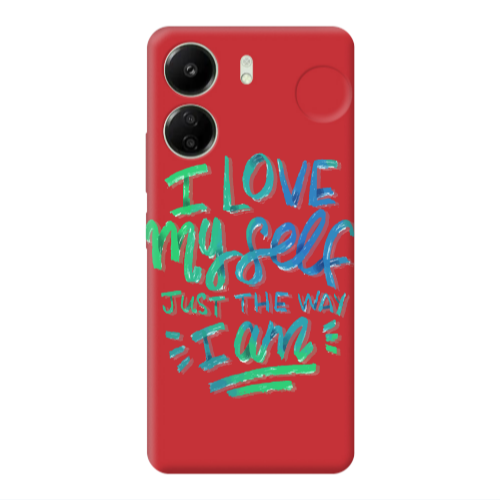 Xiaomi Redmi 13C I Love My self Red Colored Silicone TPU Θήκη
