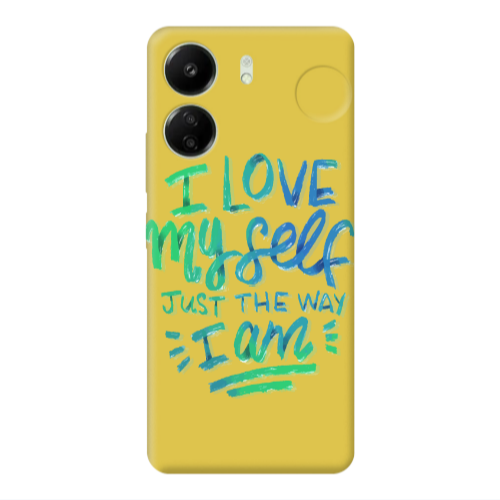 Xiaomi Redmi 13C I Love My self Yellow Colored Silicone TPU Θήκη
