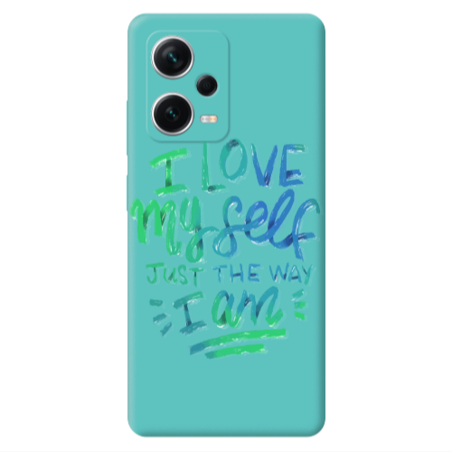 Xiaomi Poco X5 I Love My self Turquoise Colored Silicone TPU Θήκη
