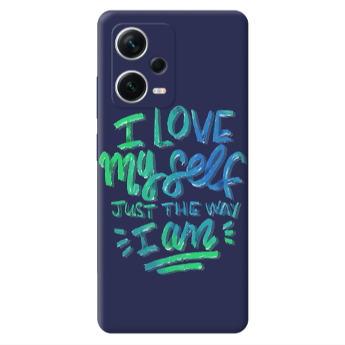 Xiaomi Poco X5 I Love My self Dark blue Colored Silicone TPU Θήκη