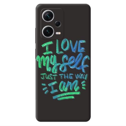 Xiaomi Poco X5 I Love My self Black Colored Silicone TPU Θήκη