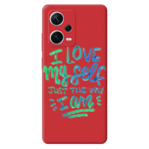 Xiaomi Poco X5 I Love My self Red Colored Silicone TPU Θήκη