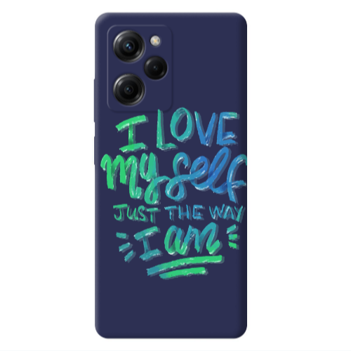 Xiaomi Poco X5 Pro I Love My self Dark blue Colored Silicone TPU Θήκη
