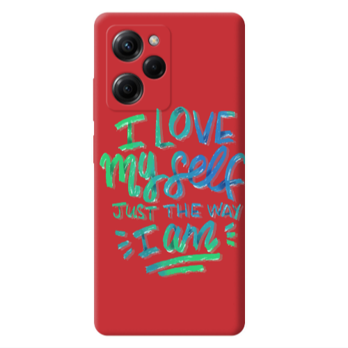 Xiaomi Poco X5 Pro I Love My self Red Colored Silicone TPU Θήκη