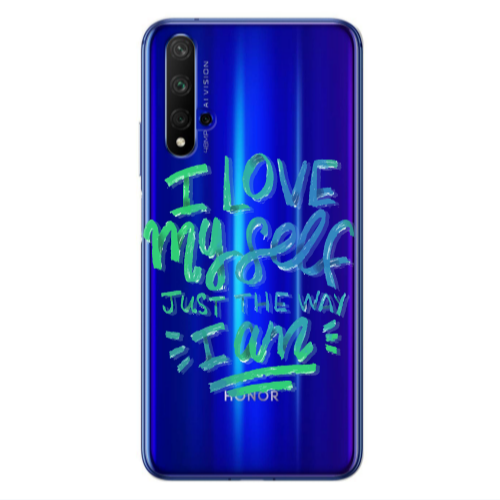 Huawei Nova 5 T I Love My self Transparent Silicone TPU Θήκη