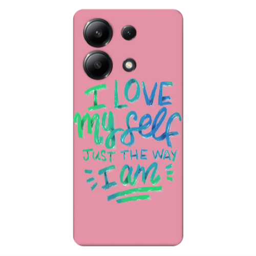 Xiaomi Redmi Note 13 4G I Love My self Pink Colored Silicone TPU Θήκη
